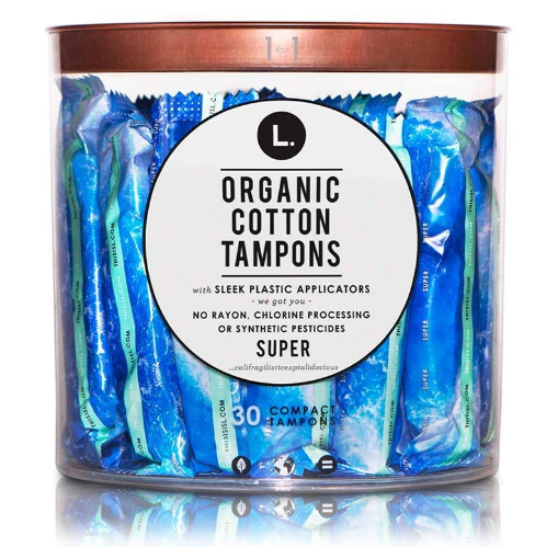 L. Organic Cotton Tampons with BPA-Free Applicators best organic tampons to buy in 2021