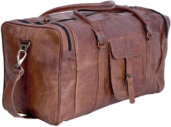 KPL 21 Inch Vintage Leather Duffel Travel Gym